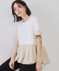 OPAQUE.CLIP/オペーク ドット クリップ OPAQUE.CLIP 配色フハクドッキングペプラムトップス【洗濯機洗い可／抗ピル】/508385936