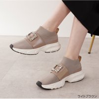 Lirio blanco/リリオブランコ Lirio blanco スニーカー ビジュー レディース ニットスニーカー スリッポンシューズ 25秋冬新作 きれいめ ダッドスニーカー メッ/508385956