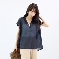 Aletta vita/アレッタ ヴィータ Aletta vita シワ加工スキッパーフレンチブラウス/508385973