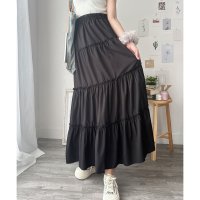 Amulet/アミュレット Amulet ティアードフレアロングスカート おしゃれ トレンド 韓国 ファッション レディース 春夏 着回し 白 体型カバー 軽やか 通勤 カジ/508386361