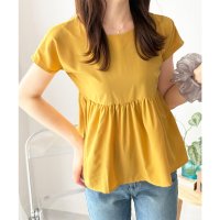 Amulet/アミュレット Amulet バックリボン半袖ブラウス レディース トップス 無地 ガーリー 韓国風 春服 夏服 大人可愛い シンプル お出かけ カジュアル ゆっ/508386364