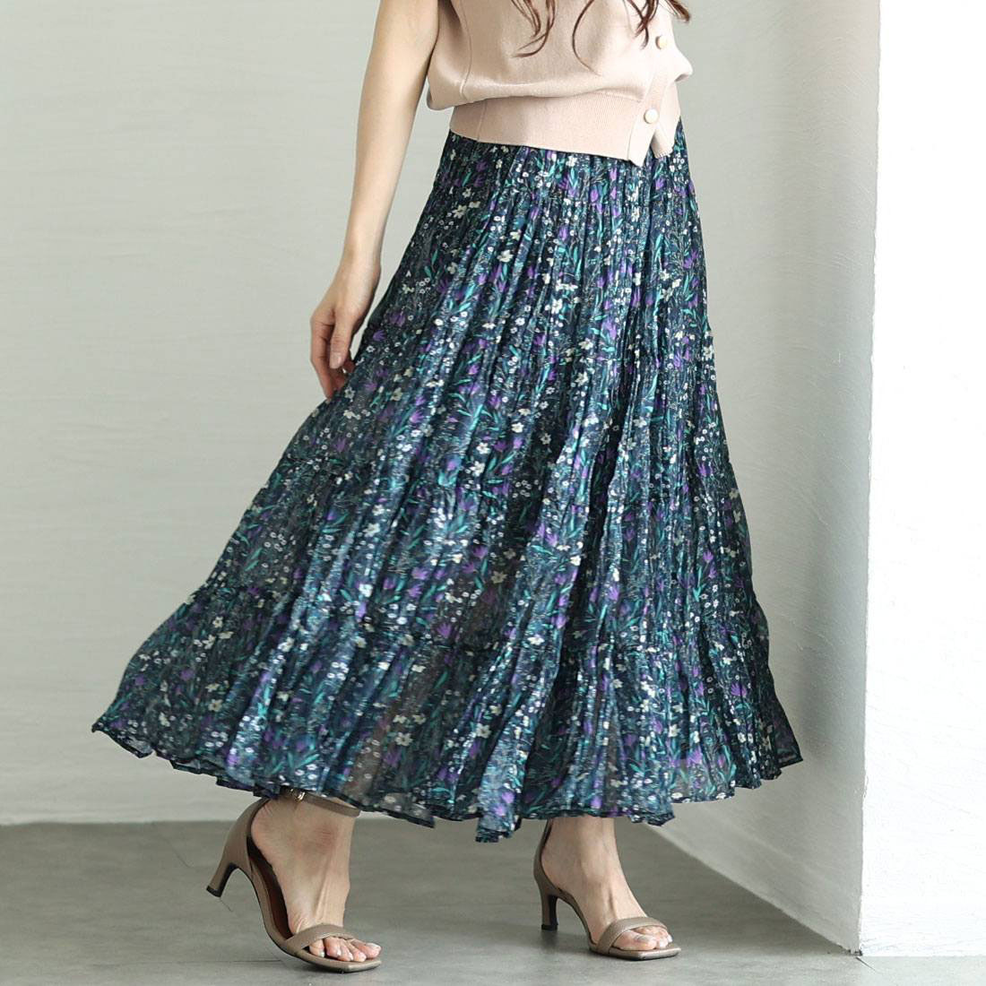 fancy a la mode ファンシーアラモード キルティング巾着 サワアラモード Sawa a la mode ふんわりシルエット小花柄