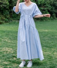 TeddyShop/テディショップ Teddyshop レディース ぽわん袖ウエストギャザーティアードロングワンピース/508386559