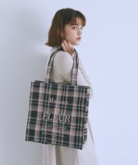 Maison de FLEUR/メゾン ド フルール Maison de FLEUR ブランドロゴ刺繍チェックスクエアトート/508386696