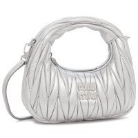 MIUMIU/ミュウミュウ Miu Miu ハンドバッグ ショルダーバッグ マテラッセ ワンダー ホーボーミニ シルバー レディース MIU MIU 5BP078 AN88 /508386788