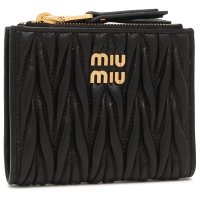 MIUMIU/ミュウミュウ Miu Miu 二つ折り財布 マテラッセ ブラック ゴールド レディース MIU MIU 5ML024 AFPP F0002/508386791