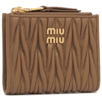 MIUMIU/ミュウミュウ Miu Miu 二つ折り財布 マテラッセ ブラウン ゴールド レディース MIU MIU 5ML024 AFPP F098L/508386792