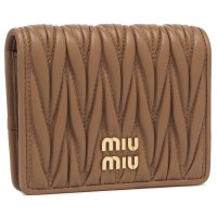 MIUMIU/ミュウミュウ Miu Miu 二つ折り財布 マテラッセ ブラウン ゴールド レディース MIU MIU 5MV204 AFPP F098L/508386794
