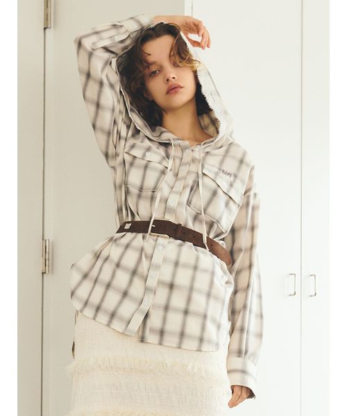 フーディーチェックシャツTRIFLE フーディーオンブレーチェックシャツ(508387431) | FURFUR