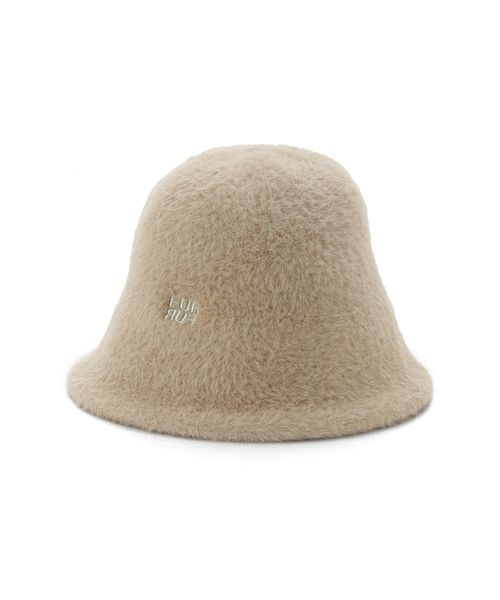 FURFUR ロゴ刺繍ハット ベージュ　バケットハットチューリップハット　バケハ FURFUR ロゴ刺繍ハット ベージュ バケットハットチューリップ