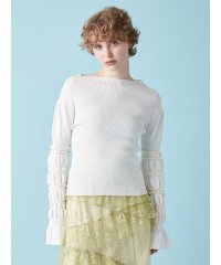 FURFUR/イレギュラーリブスリーブニットトップス/508387460