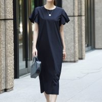 VIRINA/ヴィリーナ VIRINA 【２WAY・接触冷感・吸水速乾・アイロン不要・洗える】取り外し可能ぺプラム付/バタフライワンピース/508387485