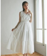 tocco closet/トッコクローゼット tocco closet 肩リボン付きウエストレース装飾ティアードワンピース/508387503