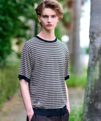 DRESSTERIOR/ドレステリア DRESSTERIOR シルク混ボーダーハーフスリーブニットT/508387563