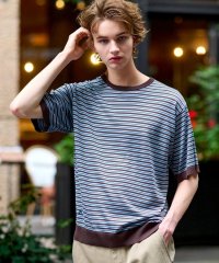 DRESSTERIOR/ドレステリア DRESSTERIOR シルク混ボーダーハーフスリーブニットT/508387563