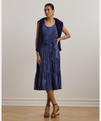LAUREN RALPH LAUREN/プリント ベルテッド スラブ ジャージー ティアード ドレス/508387965