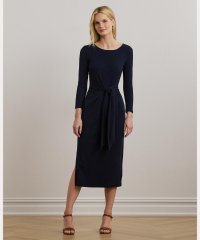 LAUREN RALPH LAUREN/タイフロント コットンブレンド クルーネック ドレス/508387972