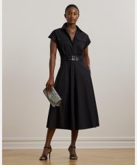 LAUREN RALPH LAUREN/バックルトリム コットンブレンド シャツドレス/508387976