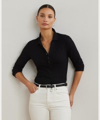 LAUREN RALPH LAUREN/リブニット スリークォータースリーブ ポロシャツ/508387979