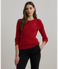 LAUREN RALPH LAUREN/ボタントリム ケーブルニット コットン セーター/508387999
