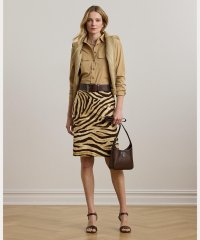 LAUREN RALPH LAUREN/ゼブラプリント リネンコットン ペンシル スカート/508388015