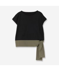 R-ISM/【汗染み防止・撥水加工・接触冷感】リボンヘムコンビカットソー/508388037