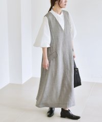 quaranciel/《予約》quaranciel:〈洗濯機可能〉ウーステッド ステッチワーク ポケット フレア Vネック ワンピース/508388050