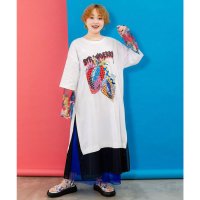 ScoLar/スカラー ScoLar イチゴ柄メッシュ切替ワンピース/508388107