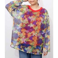 ScoLar/スカラー ScoLar タンクトップ付 花柄メッシュプルオーバー/508388108