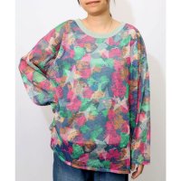 ScoLar/スカラー ScoLar タンクトップ付 花柄メッシュプルオーバー/508388108