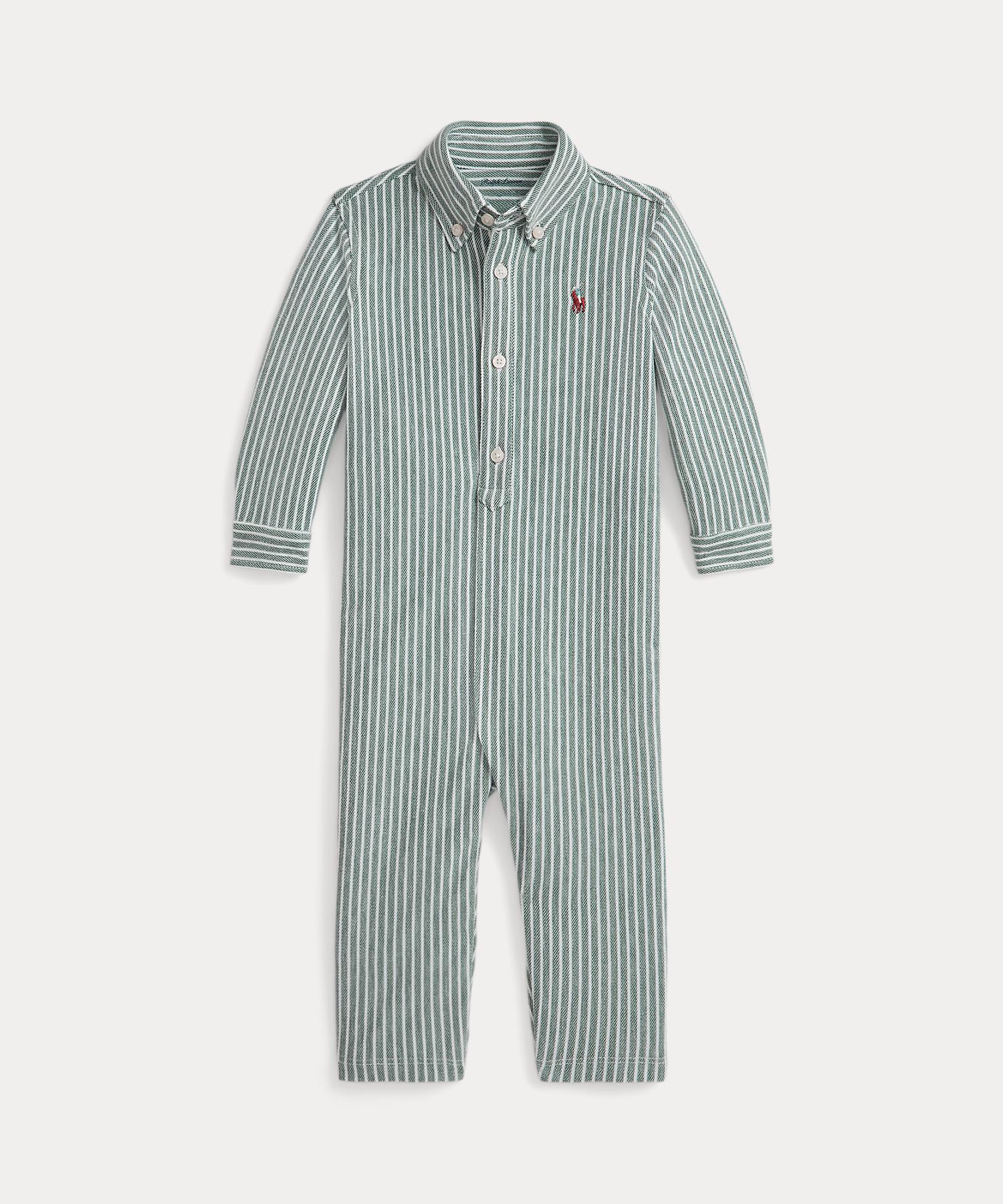 Polo by Ralph Lauren カバーオール ベビー)ストライプド ニット オックスフォード カバーオール