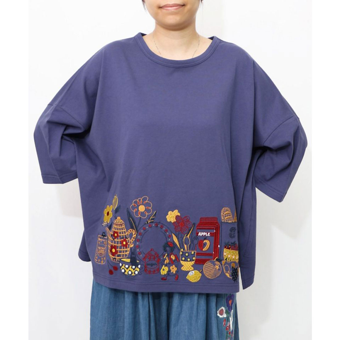スー子 クーポン】スカラー ScoLar キッチンのこびと柄 刺繍プル