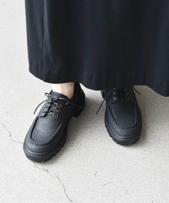 【美品】SHIPS シップス オイルレザー デッキシューズ モカシン 27cm黒 SHIPS（シップス）の「SHIPS: オイルレザー デッキシューズ