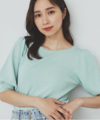 index/インデックス index ドライタッチ パール調パフスリーブニット【洗濯機可・UVケア・抗ピリング・接触冷感】/508388471