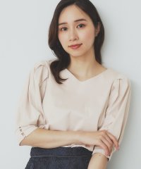 index/インデックス index Vネックタックパフスリーブトップス【洗濯機可・UVケア・接触冷感】/508388473