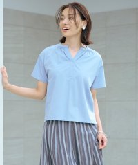J.PRESS LADIES（LARGE SIZE）/【洗える・接触冷感】プレーティングジャージー バンドカラー カットソー/508389108