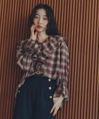 N Natural Beauty Basic/チェックラッフルブラウス/508389326