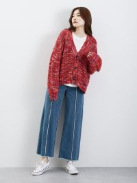 THE SHOP TK(Women)/ザ ショップ ティーケー (ウィメン) THE SHOP TK(Women) ミックスカラーニットカーディガン/507045922