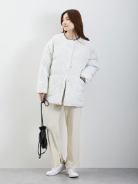 THE SHOP TK(Women)/ザ ショップ ティーケー (ウィメン) THE SHOP TK(Women) マフラー付中綿ノーカラーブルゾン/507045933