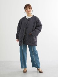 THE SHOP TK(Women)/ザ ショップ ティーケー (ウィメン) THE SHOP TK(Women) マフラー付中綿ノーカラーブルゾン/507045933