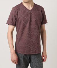 MICHEL KLEIN HOMME/《日本製》レンガ柄Vネック半袖カットソー/508382460