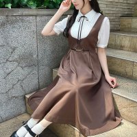 F.i.n.t/フィント F i.n.t チェーンビット使いディープVネックジャンパースカート/508388945