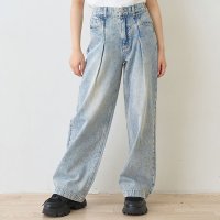 Lovetoxic/ラブトキシック Lovetoxic タックワイドデニムパンツ/508389015