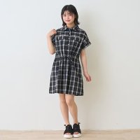Lovetoxic/ラブトキシック Lovetoxic チェックフレンチスリーブシャツワンピ/508389022