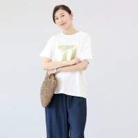 Aletta vita/アレッタ ヴィータ Aletta vita 箔プリント半袖カットソー/508390022