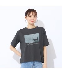 Liliane Burty ECLAT/【洗える・吸水速乾】綿100％ネコプリントTシャツ/508390267