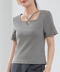 TeddyShop/テディショップ Teddyshop レディース デコルテきれい魅せ。半袖クロスネックリブトップス/508390273
