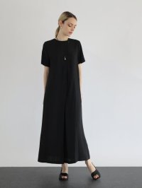 Aga/アーガ Aga バックジップタックロングワンピース/508390319