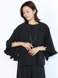 FENNEL/フェンネル FENNEL ストレッチツイルフリル袖ブラウス/508390323