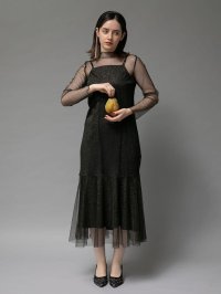 petirobe/プチローブ petirobe ラメチュールメロウワンピース/508390330